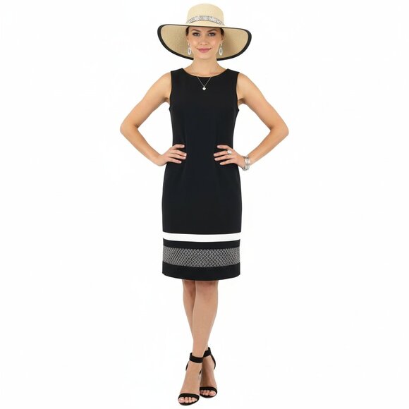 White House Black Market Geometric Hem Sleeveless Shift Dress 6 - Picture 8 of 8